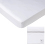 Простыня на резинке PURE WHITE Percale Blanc – Finition Grise Claire