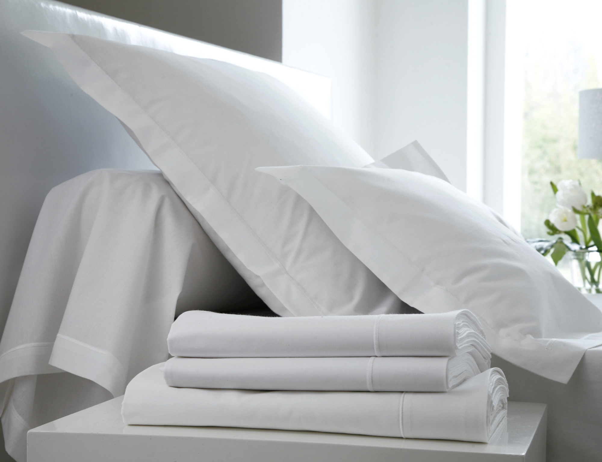 Простыня на резинке PERCALE UNI Blanc