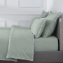 Пододеяльник PURE WHITE Percale Light Green – Finition White