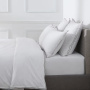 Пододеяльник PURE WHITE Percale Blanc – Finition Grise Claire