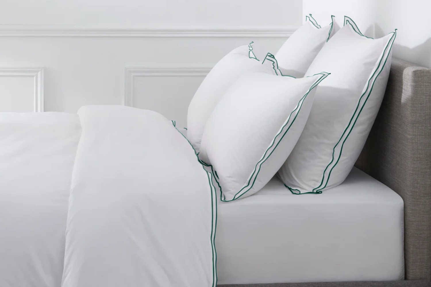 Наволочка PURE WHITE Percale Blanc – Finition Menthe 65x65 см