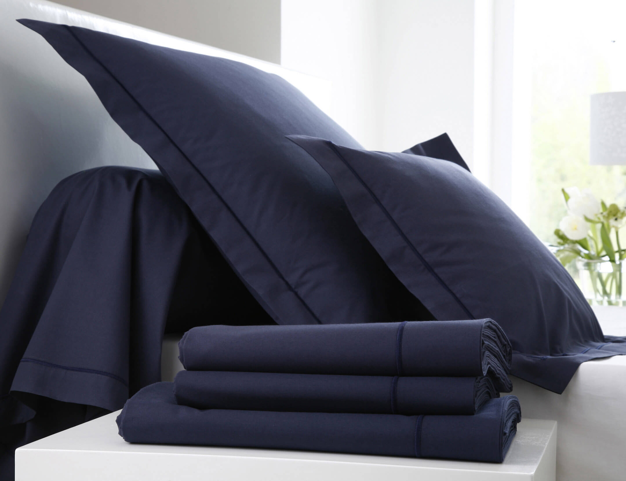 Простыня на резинке PERCALE UNI Navy
