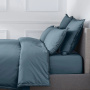 Пододеяльник PURE WHITE Percale Blue – Finition Black